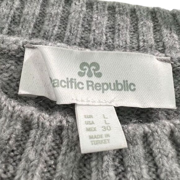 Pacific Republic Women's Gray Bow Knit Pullover Sweater Size L - Picture 3 of 6